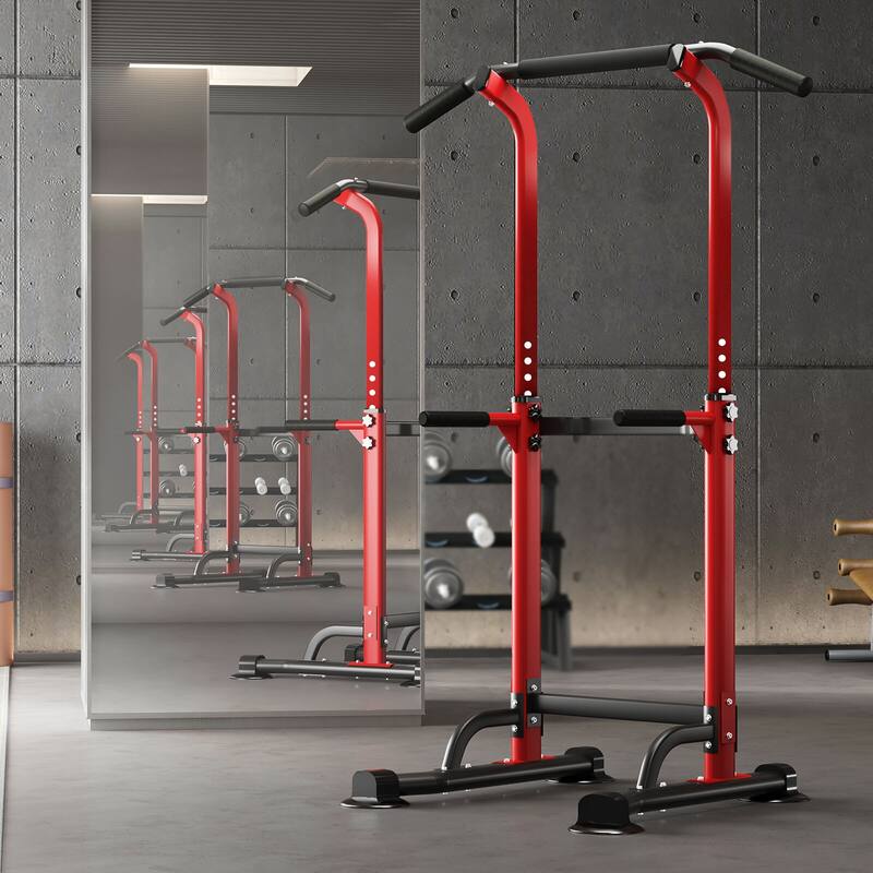 Adjustable Height Power Tower Pull Up Bar Station Home Gym Workout Equipment