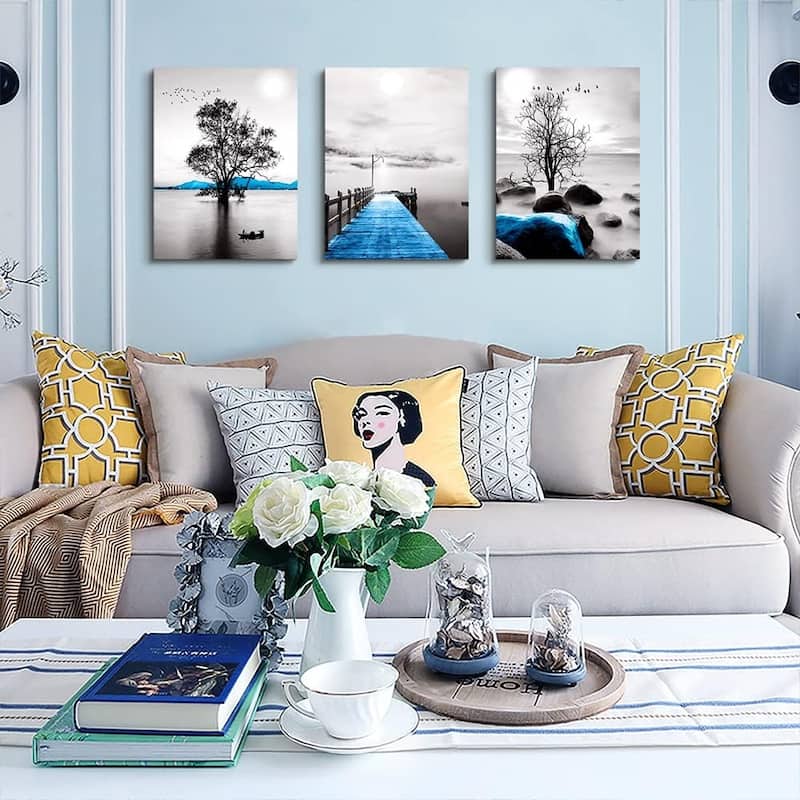 Black And White Ocean Landscape Wall Paintings