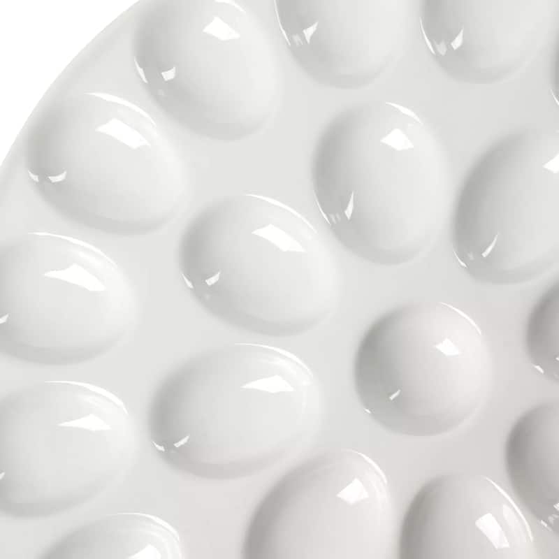 13 Inch Egg Serving Platter in White