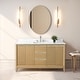preview thumbnail 46 of 177, Vanity Art Bathroom Vanity with Ceramic Sink and Engineered Marble Top 60" (Single Sink) - Natural Oak