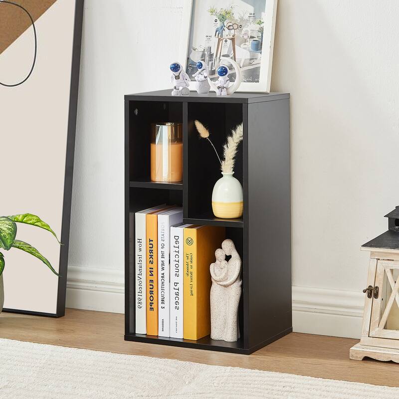 Bookshelves and Bookcases Set of 2, Floor Standing 3 Tier Display Storage Shelves, Small Bookcase for Home Office
