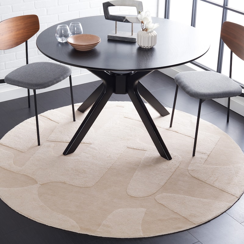 SAFAVIEH Handmade Casablanca Azelia Cotton Rug - 8' Round - Ivory