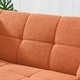preview thumbnail 4 of 8, Convertible Sofa Couch Orange Sleeper Sofa with Adjustable Backrest, Velvet Folding Sofa Bed with Wood Frame