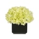 preview thumbnail 8 of 21, Faux Hydrangea in Small Black Cube Ceramic Vase