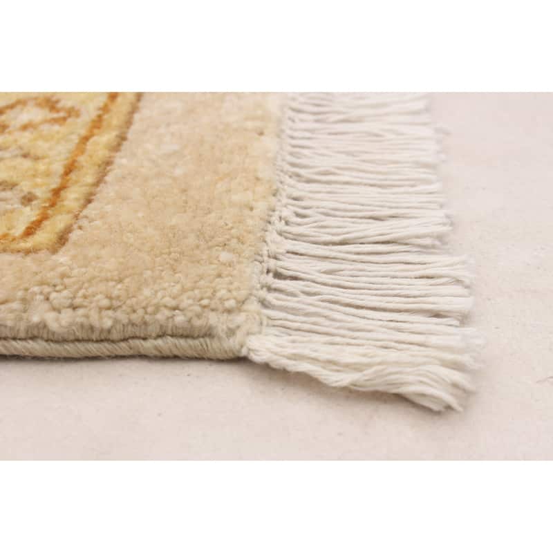 ECARPETGALLERY Hand-knotted Peshawar Oushak Ivory Wool Rug - 9'0 x 12'7