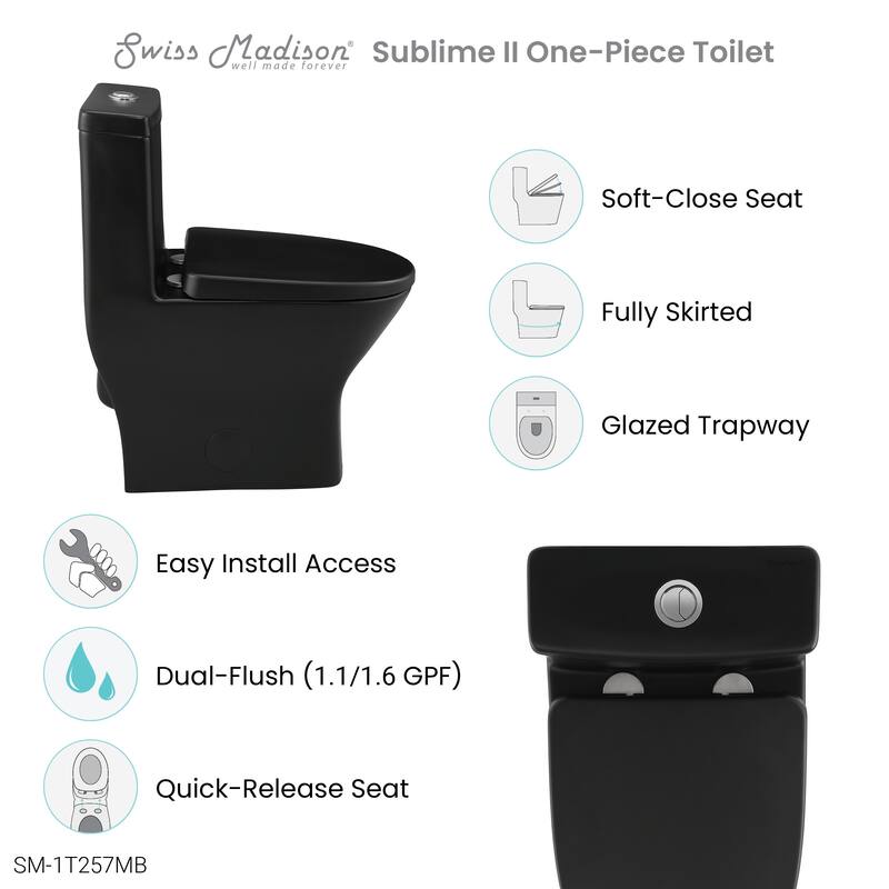 Sublime II Compact 24" Length One Piece Toilet Dual Flush 0.8/1.28 GPF