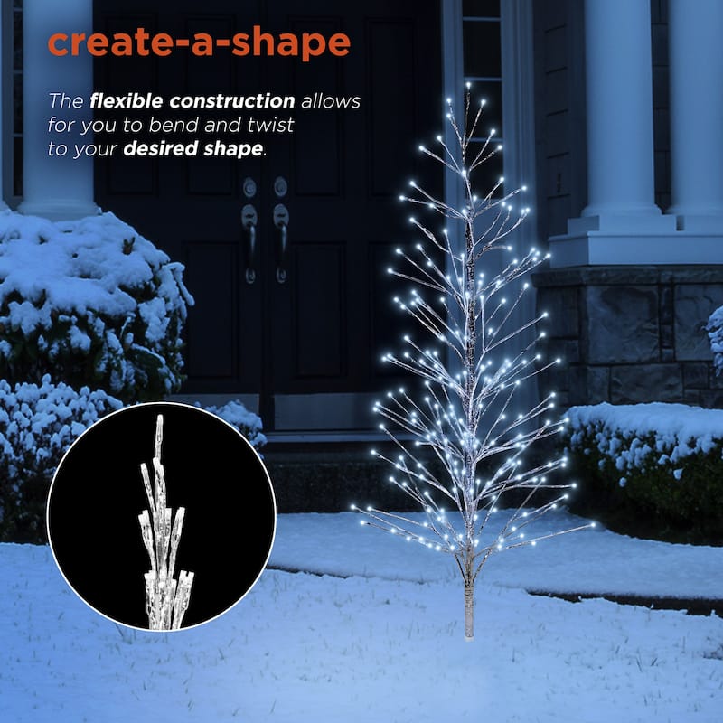 Alpine Corporation 60"H Indoor/Outdoor Artificial Christmas Tree with LED Lights