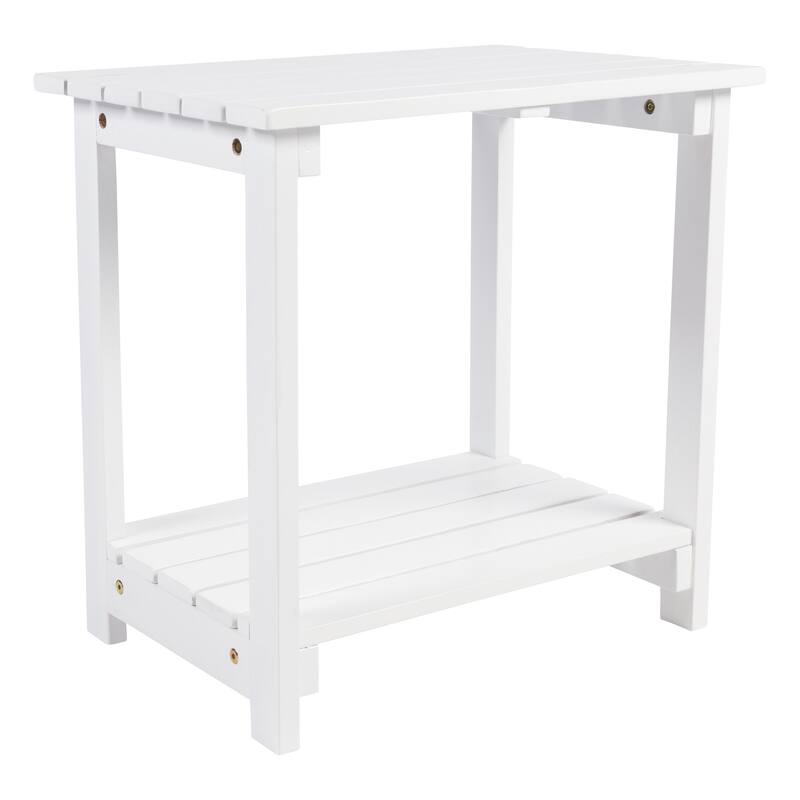 Hampshire 2-Tier Solid Acacia Wood Rectangular Outdoor Side Table