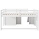 preview thumbnail 9 of 11, Full Size Low Loft Bed with Built-in Slide, Solid Wood Bed Frame with 3 Storage Drawers & 2 Doors for Kids Boys Girls Bedroom