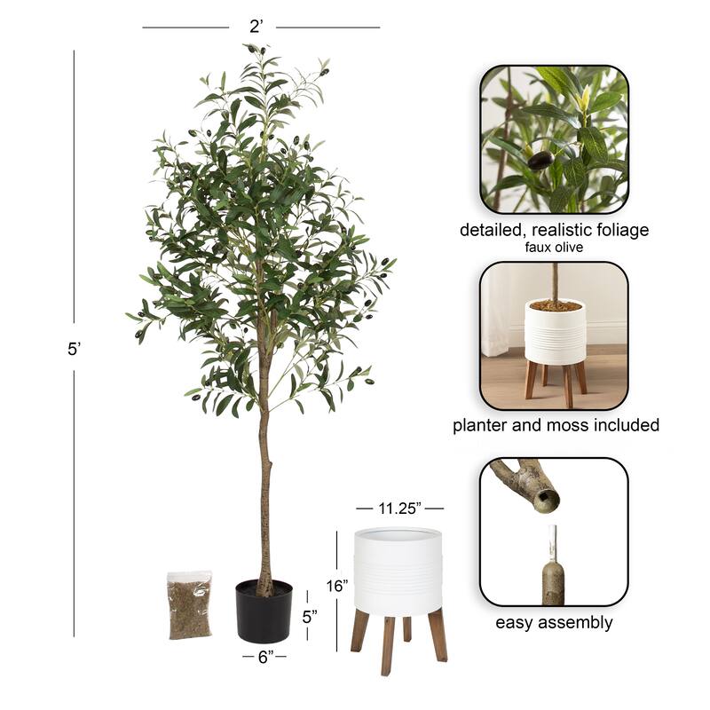 Kate and Laurel Oliveira Faux Olive Tree