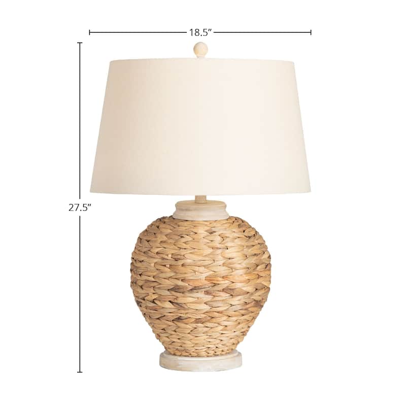 McKenna 3-Way Seagrass Table Lamp with Oat Linen Shade