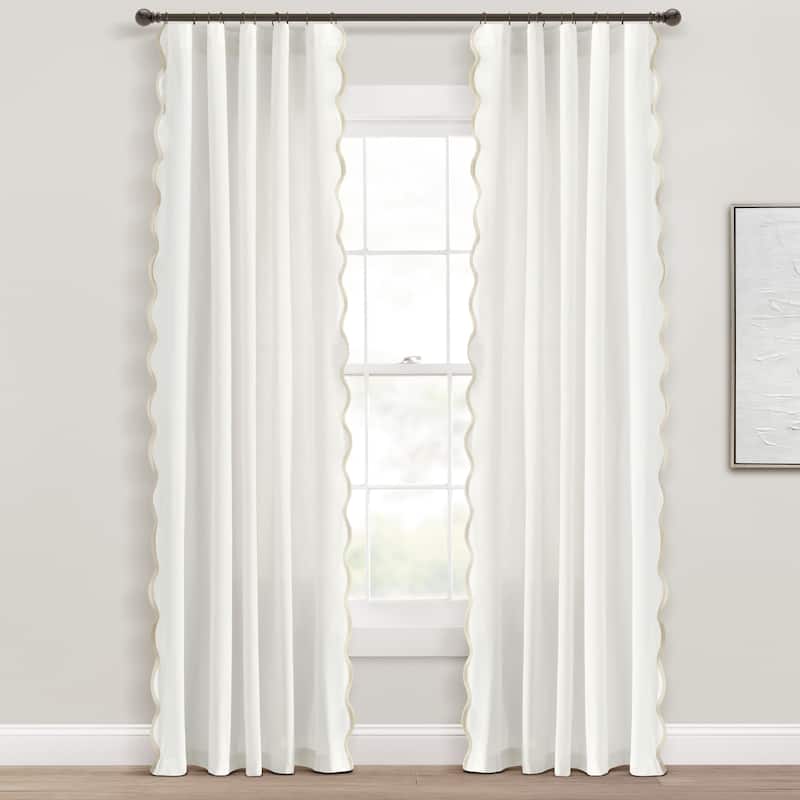 Lush Decor Coastal Chic Scallop Edge Window Curtain Panels