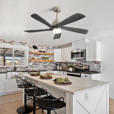 Ceiling Fan with 3 Dimmable Light Colors, 6-Speed Remote Control Reversible DC Motor with Smart APP Control