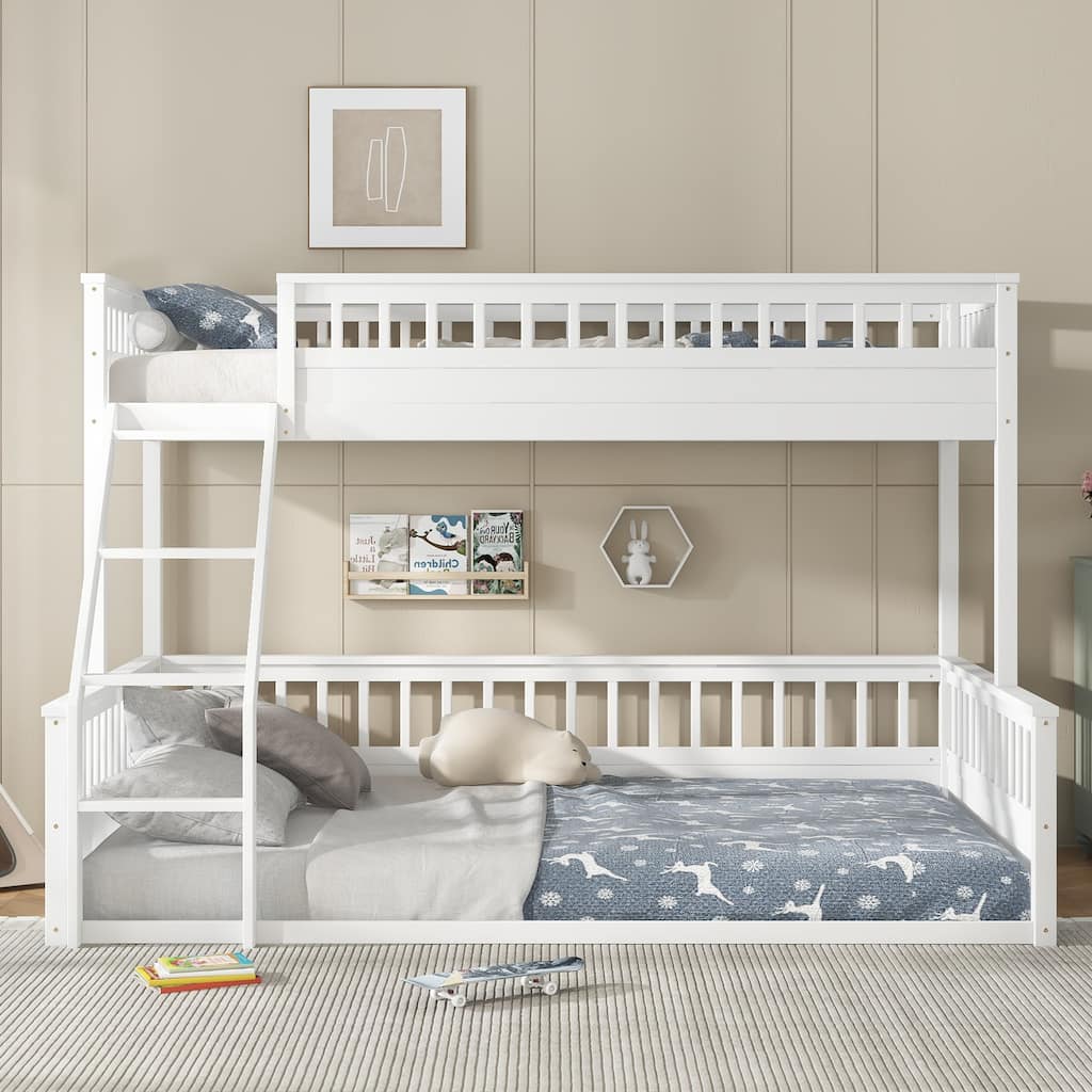 Detachable Wooden Bunk Bed, Divided Into 2 Individual Beds Frame