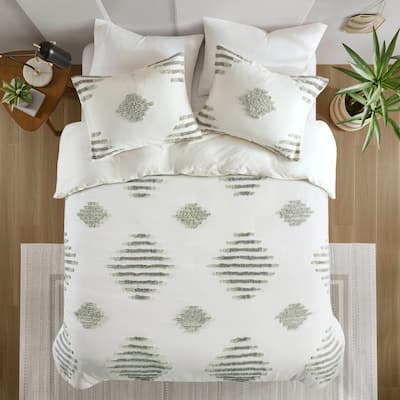 INK+IVY Tahli 3 Piece Cotton Blend Chenille Duvet Cover Set