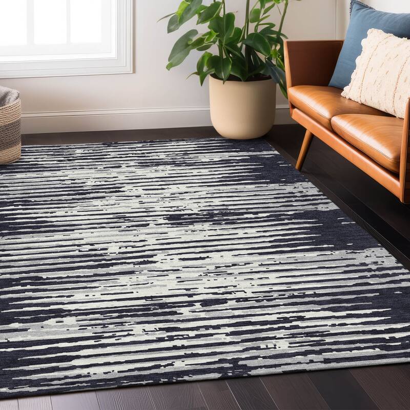 Machine Washable Indoor/ Outdoor Chantille Abstract Ombre Rug