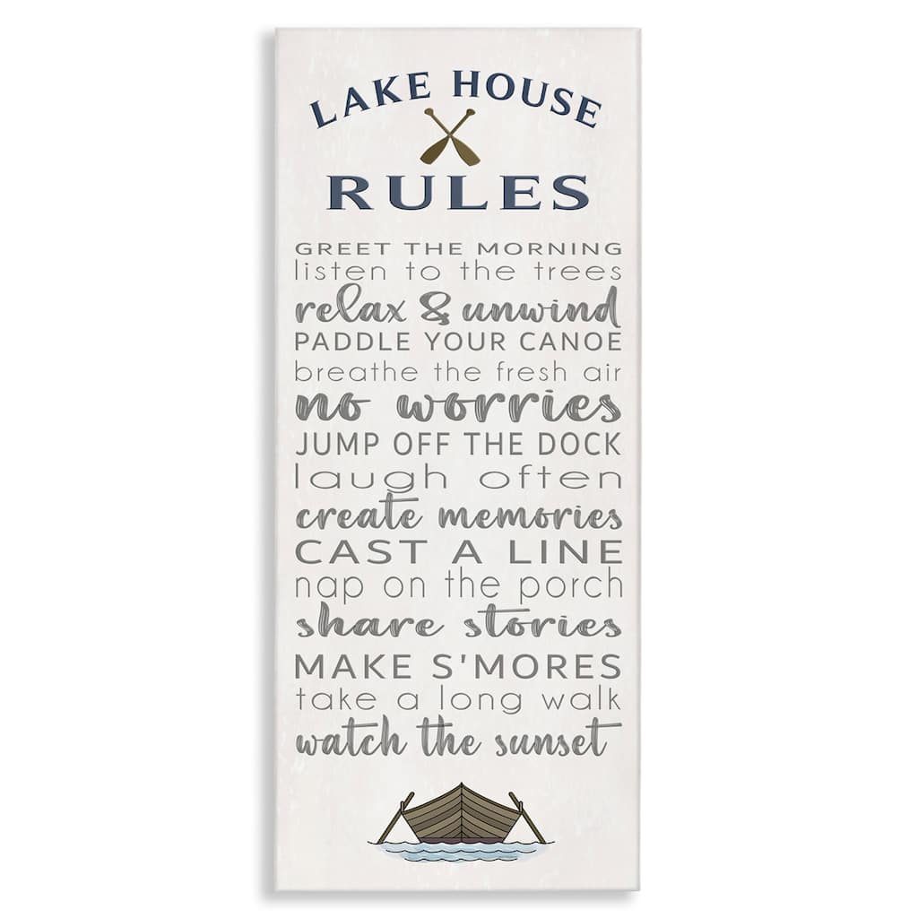 Stupell Fun Lake House Rules Canvas Wall Art Design By Seven Trees Design