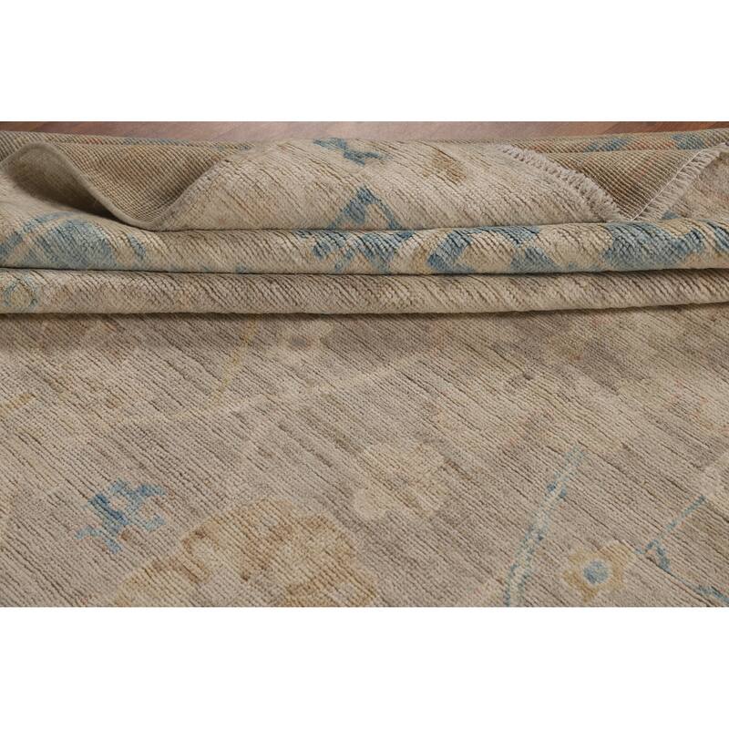 Vegetable Dye Oushak Turkish Area Rug Handmade Wool Carpet - 8'10"x 11'11"