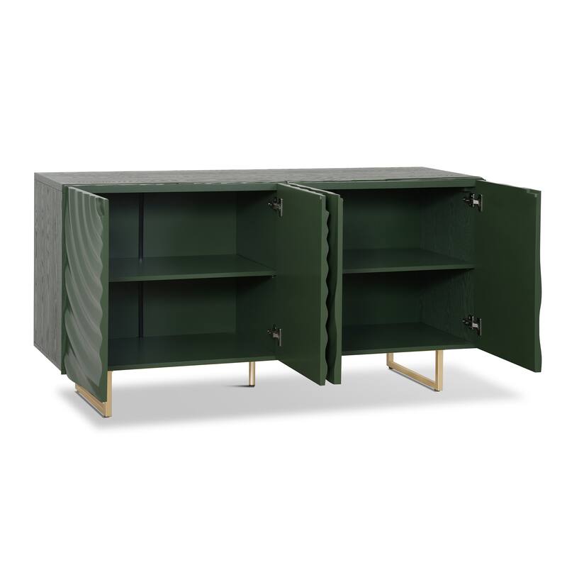 Christopher Knight Home - Oliver 60" Sideboard with Textured Doors and Adjustable Shelves
