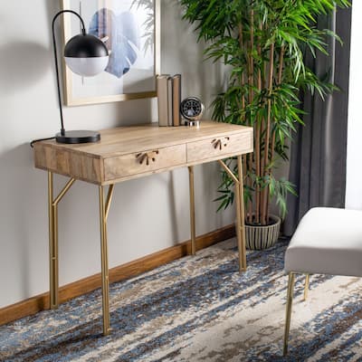 SAFAVIEH Allean Modern 2-Drawer Natural Wood Desk