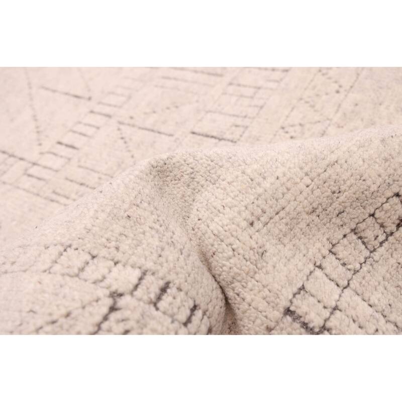 ECARPETGALLERY Hand-knotted Tangier Light Grey Wool Rug - 5'1 x 7'11