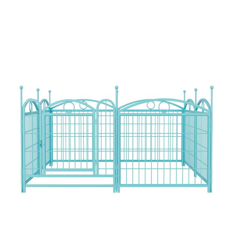 24" Dog Pen 8 Panel Dog Playpen Indoor Outdoor Metal Puppy Pet Fence Portable Folding Animal Exercise Fence