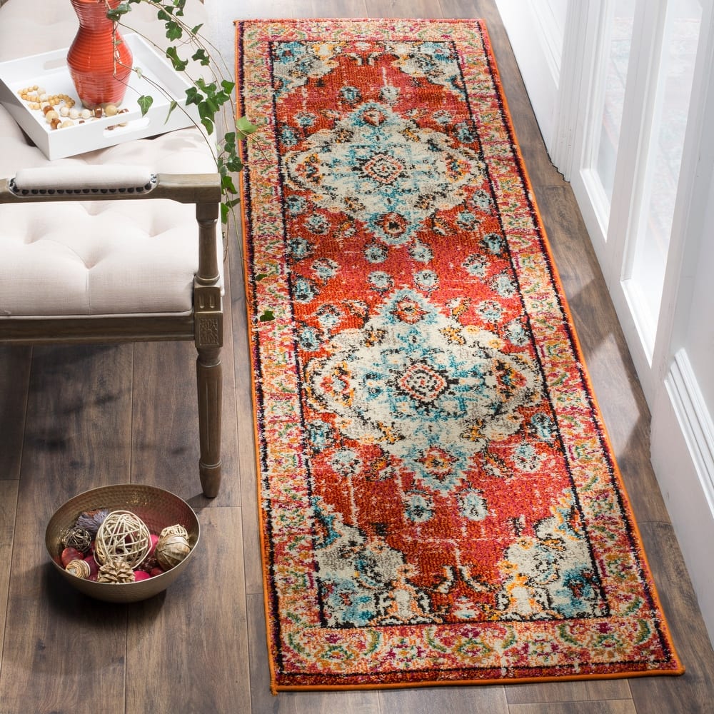 SAFAVIEH Monaco Oceane Boho Medallion Distressed Area Rug