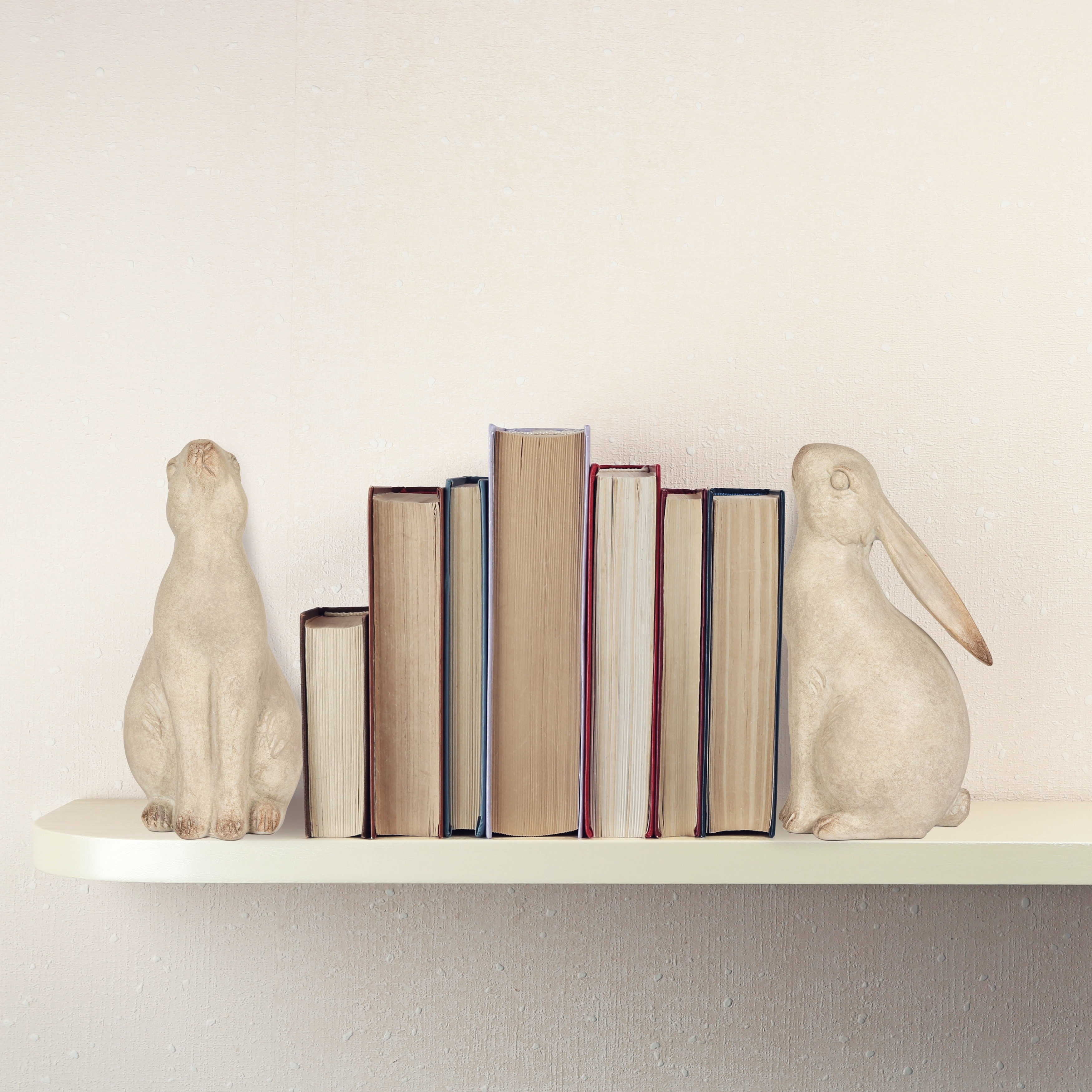 Charming Resin Rabbit Bookends - 7.5"L x 3.3"W x 6.5"H