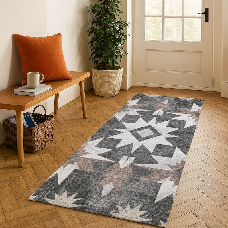 Premium Washable Super Soft Mayfield Rug - Graphite - 2'3" x 7'6"