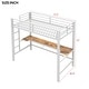 preview thumbnail 54 of 64, Gaming Loft Bed with RGB LED Light & USB Charge Station, Metal Loft Bed Frame w/Built-in Desk & Full-Length Guardrails