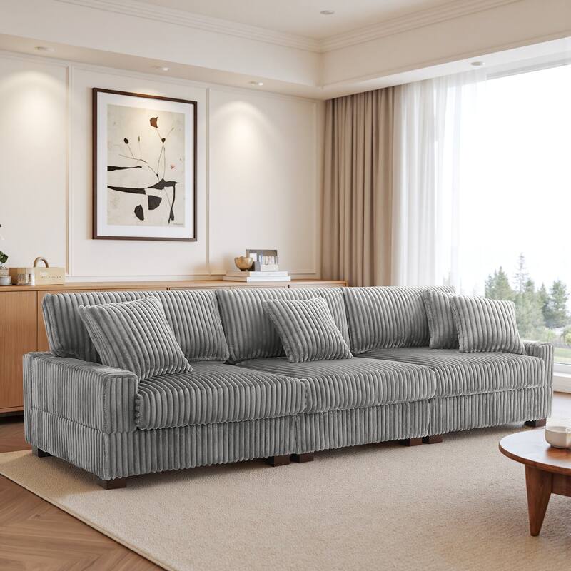 118.3" W Upholstered Sectional Modular Sofa with Pillows