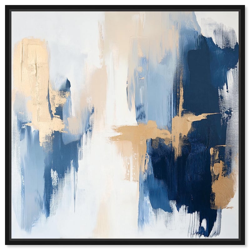 Tranquil Blue Depths II Canvas by Art Remedy - 24" x 24" - Black