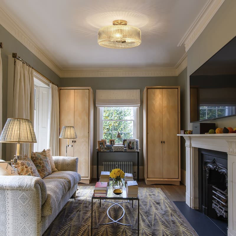 Modern Industrial 3-Light Clear Ribbed Glass Drum Pendant Light for Dining and Living Room