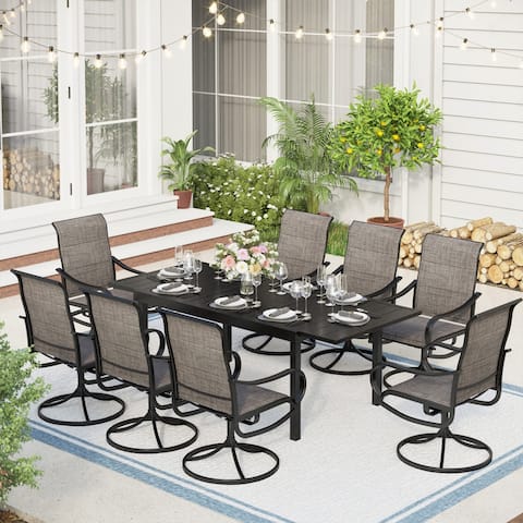 7/9-Piece Patio Dining Set with Extendable Table
