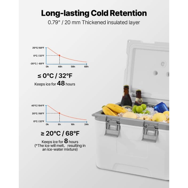 30 Can Insulated Cooler 21QT with Handles & Shoulder Strap for Travel - 16.7 x 12.6 x 12.4 in