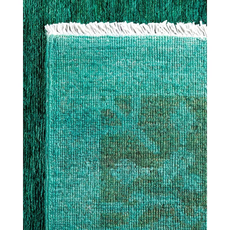 Contemporary Overdyed Wool Hand Knotted Runner - 2' 6" x 17' 5"