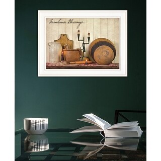 TrendyDecor4U Farmhouse "Farmhouse Blessings" Framed Print Wall Art by ...