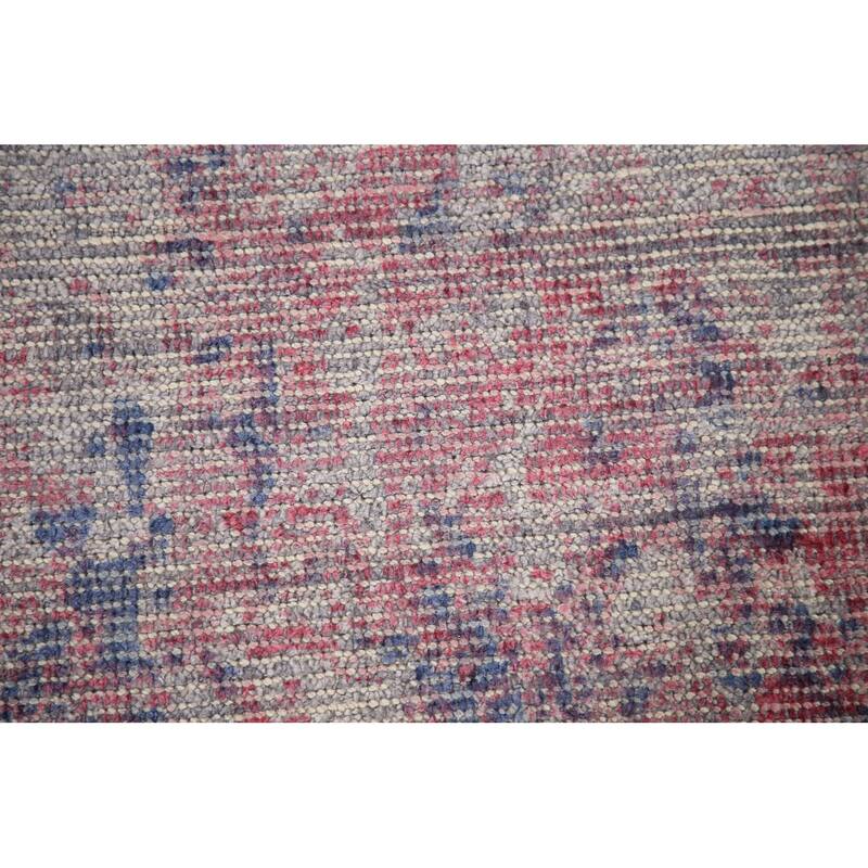 Abstract Modern Area Rug Hand-Knotted Multi-Color Wool Carpet - 7'8"x 9'7"