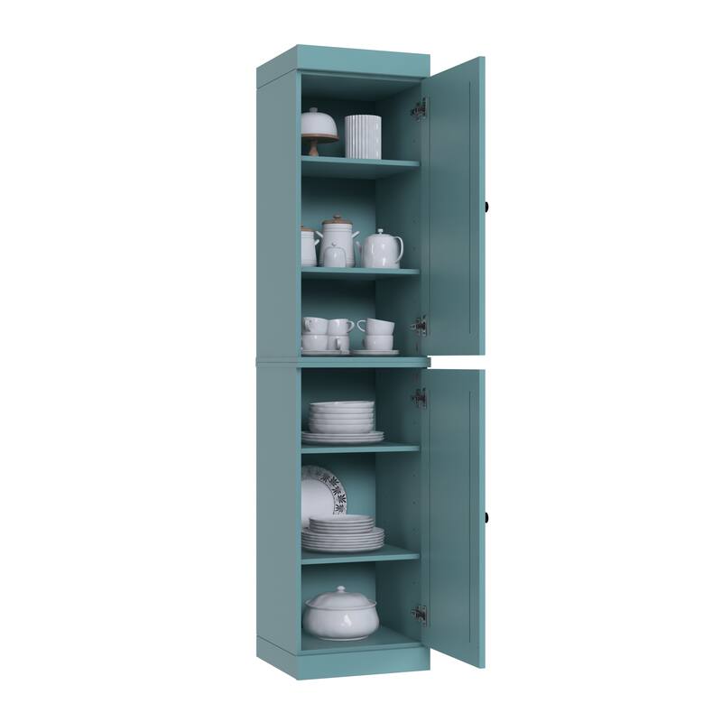 Palace Imports 100% Solid Wood Pantry Cabinet, Adjustable Shelves, 16.5" Wide, 71.5" Tall