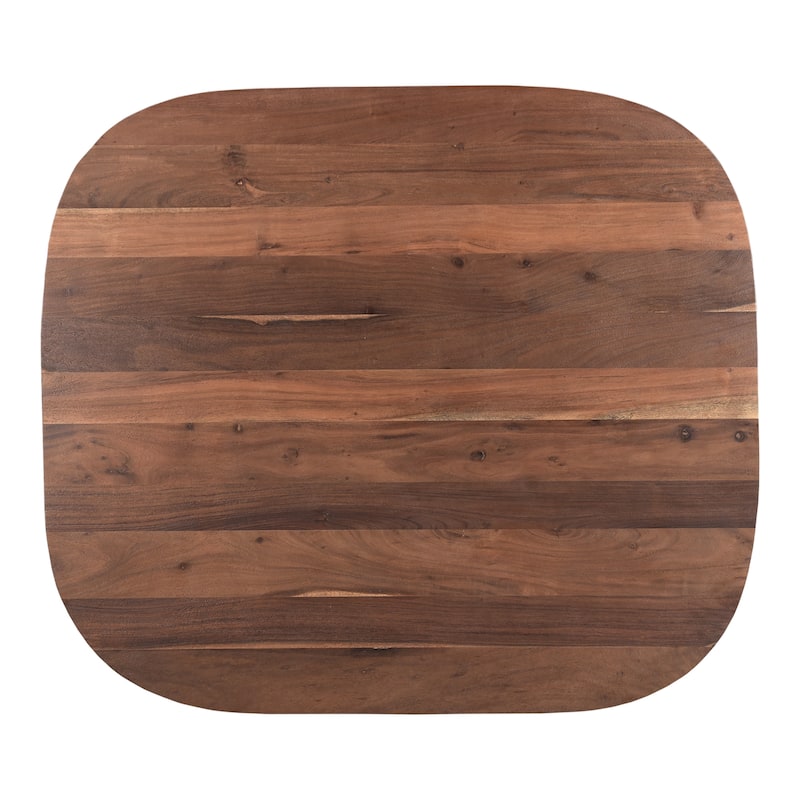 Aurelle Home Modern Solid Acacia Wood Pedestal Dining Table