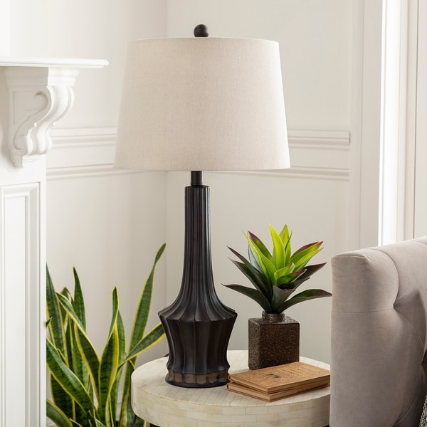 Brena Classic Brown Tapered 28.5-inch Table Lamp - 28.5"H x 14"W x 14"D. Opens flyout.