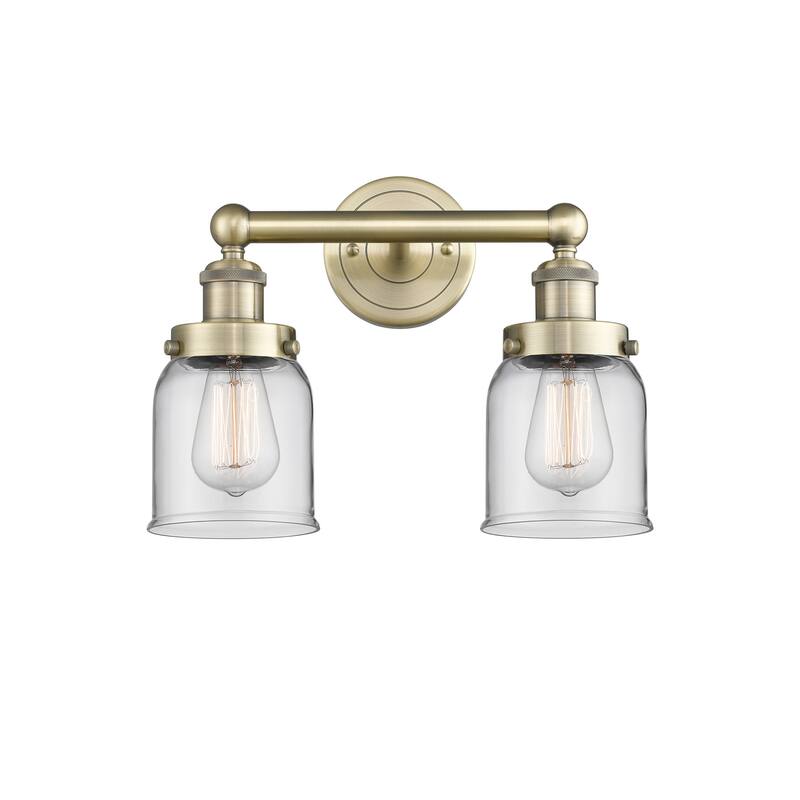 Innovations Lighting 616-2W-10-16 Bell Vanity Bell 2 Light 16" Wide - Antique Brass / Clear