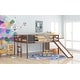 preview thumbnail 3 of 12, Full Size All-in-One Wood Loft Bed w/ Slide, Stair & Chalkboard Creative Platform Bed Frame for Kids, Teens, Girls, Boys, Walnut