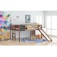preview thumbnail 1 of 26, Pine Wood Full size Loft Bed with Slide, Stair & Doodle Chalkboard, Solid Wood Slats Support, Kids' Furniture Walnut