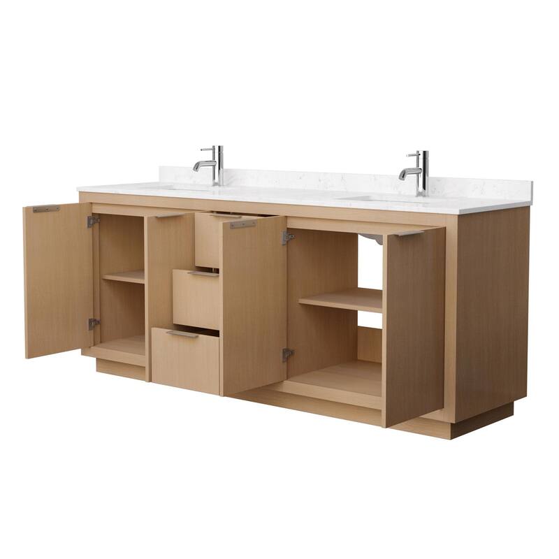 Wyndham Collection Maroni 80" Free Standing Double Basin Vanity Set