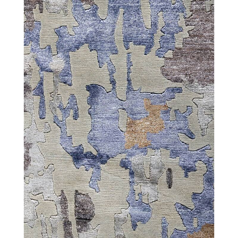 Modern One-of-a-Kind Hand-Knotted Area Rug - Gray, 9' 2" x 12' 0" - 9' 2" x 12' 0"