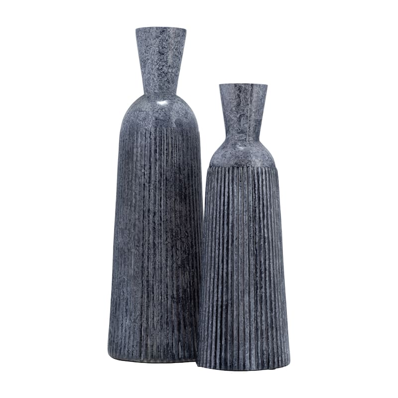 Sagebrook Home Grooved Glass Vase
