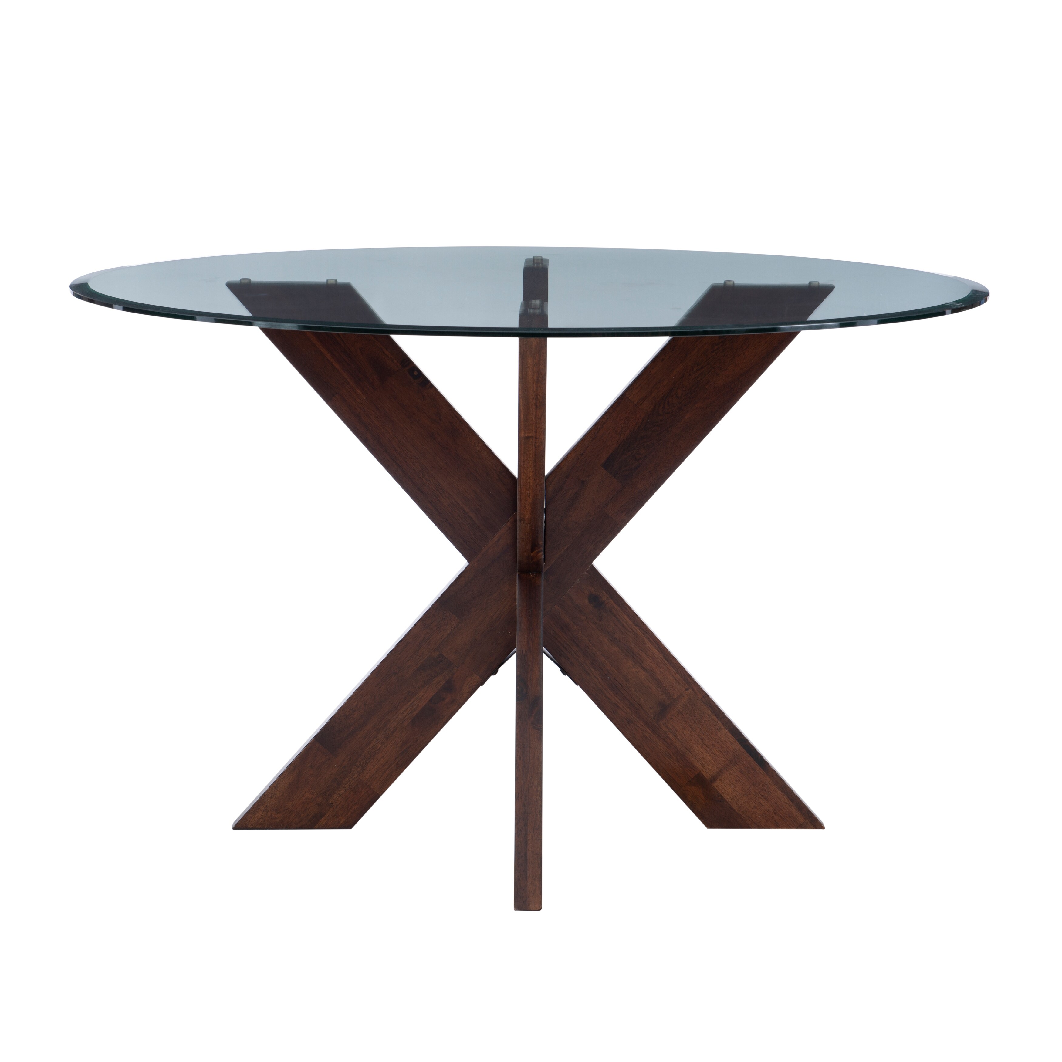 Allard X-base Round Glass Dining Table (Table Only) - On Sale