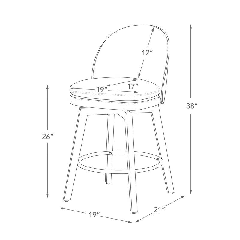 Spruce & Spring Madison Upholstered Swivel Counter Height Bar Stools