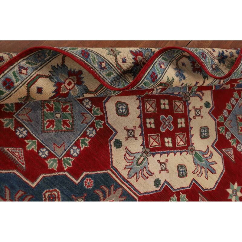Oriental / Geometric Kazak Area Rug Handmade Wool Carpet - 5'6" x 8'2"